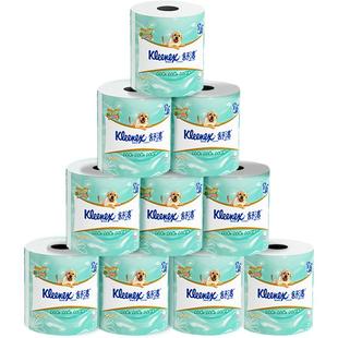 舒洁有芯卷纸洋甘菊印花清香250节*10卷*1提原生木浆卫生厕纸巾