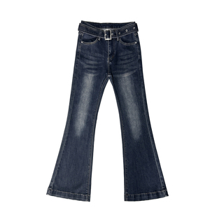 李李服饰加绒性感低腰紧身微喇牛仔裤女25冬季新款显瘦提臀喇叭裤