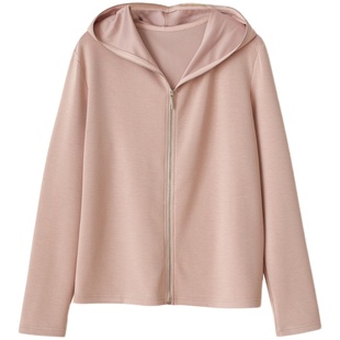 女士连帽外套 运动休闲卫衣短开衫 垂感帽衫春夏款女装