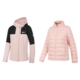 乔丹羽绒服女款三合一冬季2025新款保暖内胆鸭绒运动外套冲锋风衣