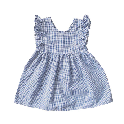 可爱法式系带小飞袖花边连衣裙