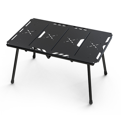 户外折叠桌子igt对折铝合金野外便携式露营超轻量化黑化风战术桌
