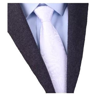 白色腰果拉链领带男女商务正装新郎结婚韩版窄懒人免打条纹领带