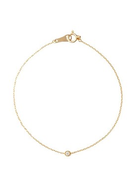 s925银镀金简约单钻手链