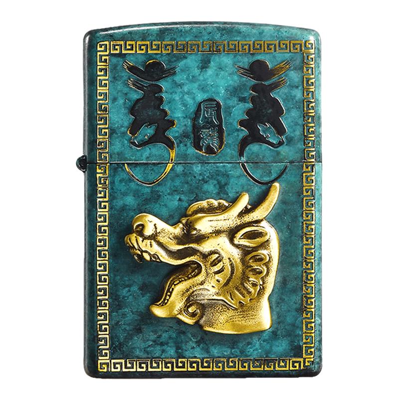 zippo青铜十二生肖兽首打火机