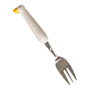 ok maji可爱小勺子不锈钢漂亮叉子勺子家用喝汤调羹吃饭专用汤匙