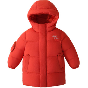 MQDmini儿童羽绒服男女童中长款外套2025新款冬季宝宝加厚拜年服