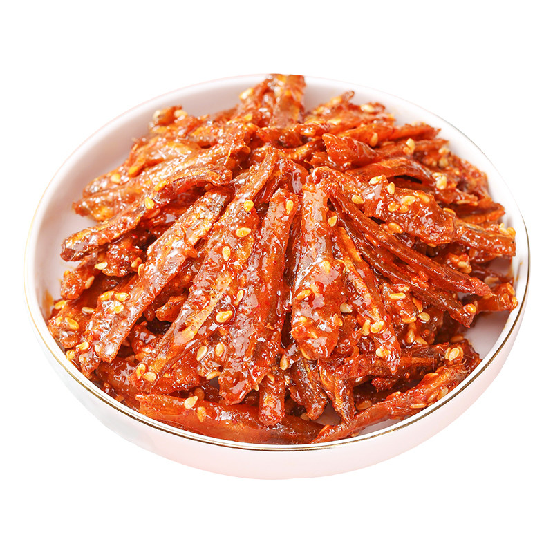 香辣小鱼干即食甜辣银鱼仔北海特产香酥麻辣耐吃解馋零食休闲小吃