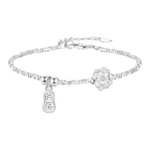 周大生好事莲莲碎银子手链女款纯银S925轻奢小众手饰新年礼物女生