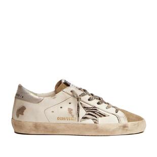 欧洲直邮GOLDEN GOOSE/GGDB 女士斑马纹皮革星星银色小尾脏鞋女鞋