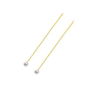 海蒂珠宝 看花开 2.5-3mmAkoya海水小灯泡珍珠耳线18K金送女友