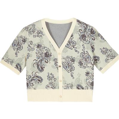 植物系|MSLAN文艺腰果花针织衫