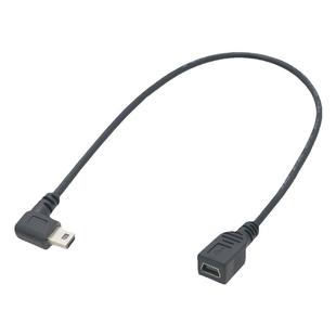 左弯头Mini USB公转母转接线 右弯迷你T口公对母延长线上下直角