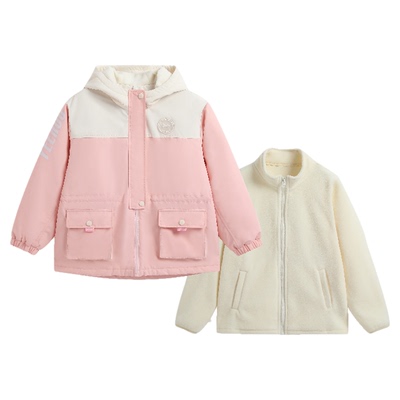 【三合一】英氏女童外套2025年新款秋冬装儿童两件套保暖冲锋衣潮