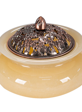 天然玉石檀香香炉供佛香插香托