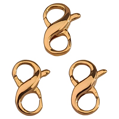 铜镀18K金纯银色8字弹簧扣