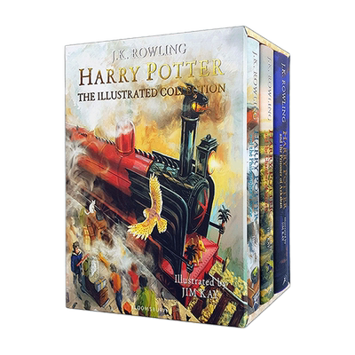 英文原版 Harry Potter The Illustrated Collection 哈利波特1-3彩绘版套装 精装 英文版 进口英语原版书籍儿童外文书