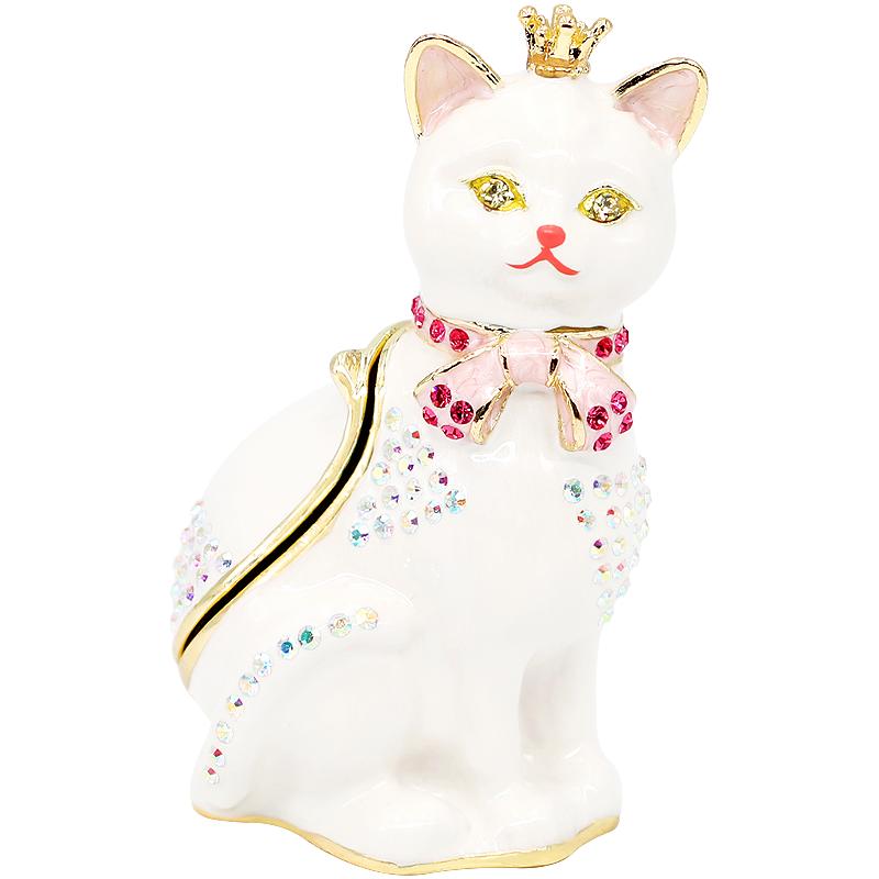 picals皇冠猫咪首饰盒珐琅彩礼物