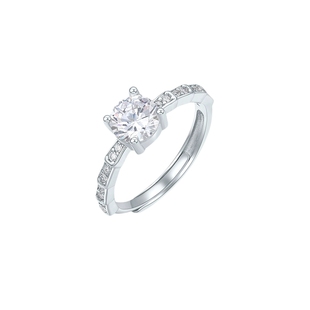 周六福戒指女指环手饰S925银高级感轻奢小众送女友本命年礼物