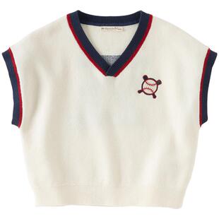 戴维贝拉儿童纯棉毛衣马甲男童2026新款春装抗静电背心男宝宝A类