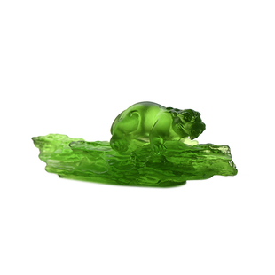 梁明毓古法琉璃摆件 灵石瑞兽 茶枕 茶针茶匙架文房笔架 干泡茶配