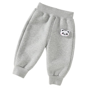 婴儿加绒裤子秋冬儿童女宝宝保暖裤羊羔毛加厚男童冬装外穿pp裤