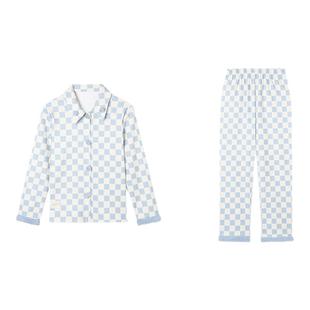 明星同款RooMance汝曼司棋盘格雪尼绒睡衣女冬季加厚可外穿家居服