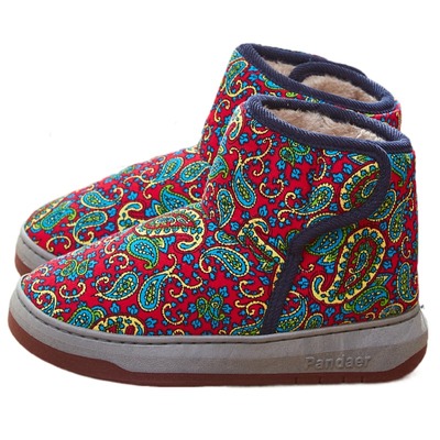 高帮厚底保暖室内外防滑棉拖鞋女