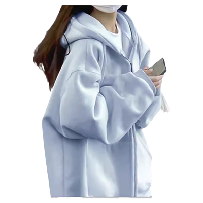 薄款连帽卫衣女宽松纯色外套上衣