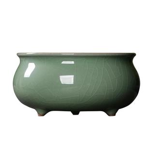 青瓷上香炉中号家用室内供奉插香炉三足线香檀香炉道佛供具香薰炉