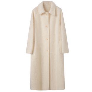 GHJOD studio 重磅”软黄金“山羊绒&桑蚕丝拉绒长款呢大衣外套女