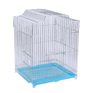 鸟笼鹦鹉笼虎皮八哥玄凤牡丹专用大号豪华别墅笼子不锈钢色电镀笼