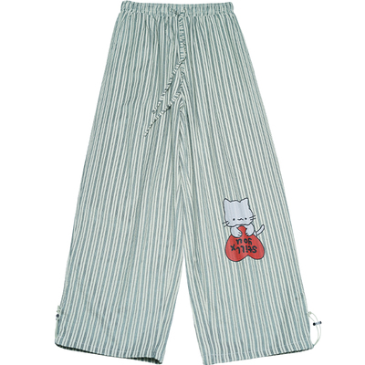 STILLYOU轻薄泡泡皱条纹休闲裤