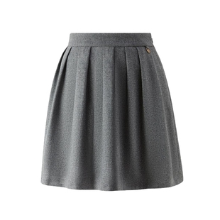 Eland衣恋半身裙女温柔风柔软舒适含羊毛褶裥裙