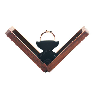 时尚钻戒盒旋转求婚婚戒送礼戒指首饰盒收纳盒首饰长方形木盒复古