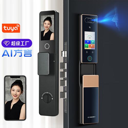 TUYA3D人脸识别掌纹指纹智能门锁家用防盗门入户门远程猫眼智能锁