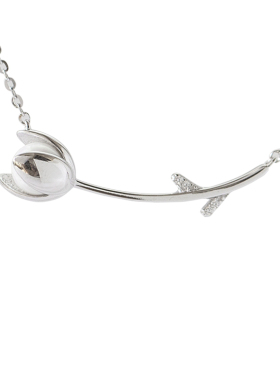 弥音郁金香项链925纯银水钻吊坠