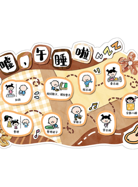 幼儿园午睡步骤环创睡房文化墙贴
