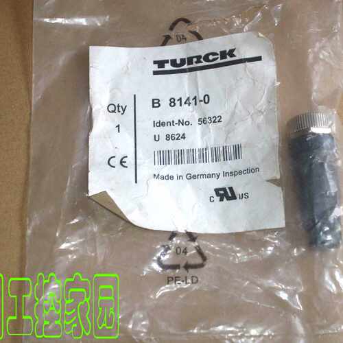 议价B8141-0 正品德国Turck图尔克传感器4芯插头