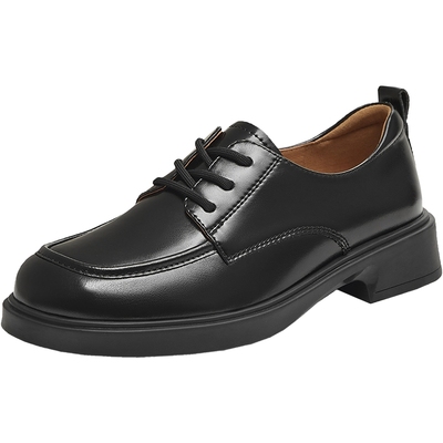 天美意复古厚底英伦小皮鞋牛津鞋女休闲单鞋2025秋季新款COY43CM5