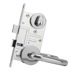 304不锈钢防火门锁全套通用消防门专用锁芯通道配件把手安全锁体