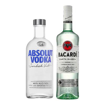 绝对伏特加百加得白朗姆酒