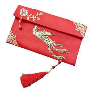 布艺结婚红包 聘金订婚万元改口费大号彩礼钱袋利是封金高档通用