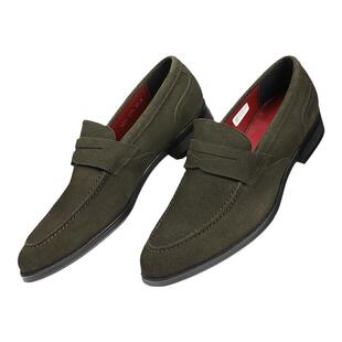 REGAL丽格T17C BA23真皮反绒一脚蹬圆头男士休闲皮鞋日常时尚商务