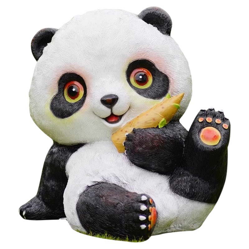 卡通仿真熊猫摆件动物园雕塑售楼部园林景区户外草坪网红打卡装饰