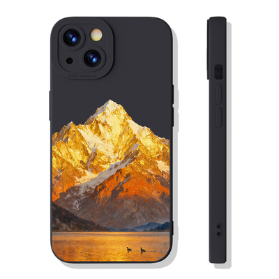 黄金山峰手机壳适用华为P80荣耀镜面一加ACE3日照金山Mate60苹果17pro发财OPPOReno13VIVOS20小米14三星S25