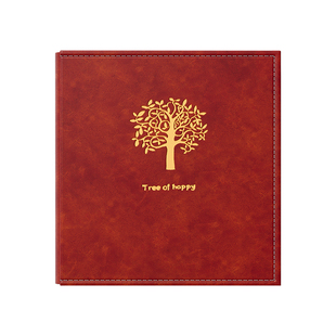 皮面diy手工自粘式覆膜大容量4567相册收纳纪念情侣家庭宝宝影集