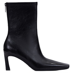 【大女主】heelz设计师鞋履｜酷飒风复古油蜡羊皮方头短靴7.5公分