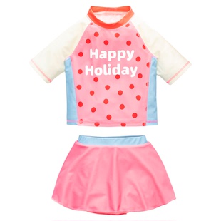 儿童泳衣女童泳装高颜值女孩3岁a类速干分体式游泳衣短袖套装温泉