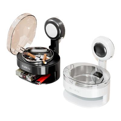 吸盘烟灰缸防风防尘收纳带盖烟缸